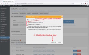 Make a manual backup of WordPress website